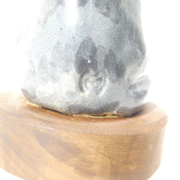 Cat Figurine Heavy Ceramic Stoneware Sculpture MCM - Picture 4 of 9